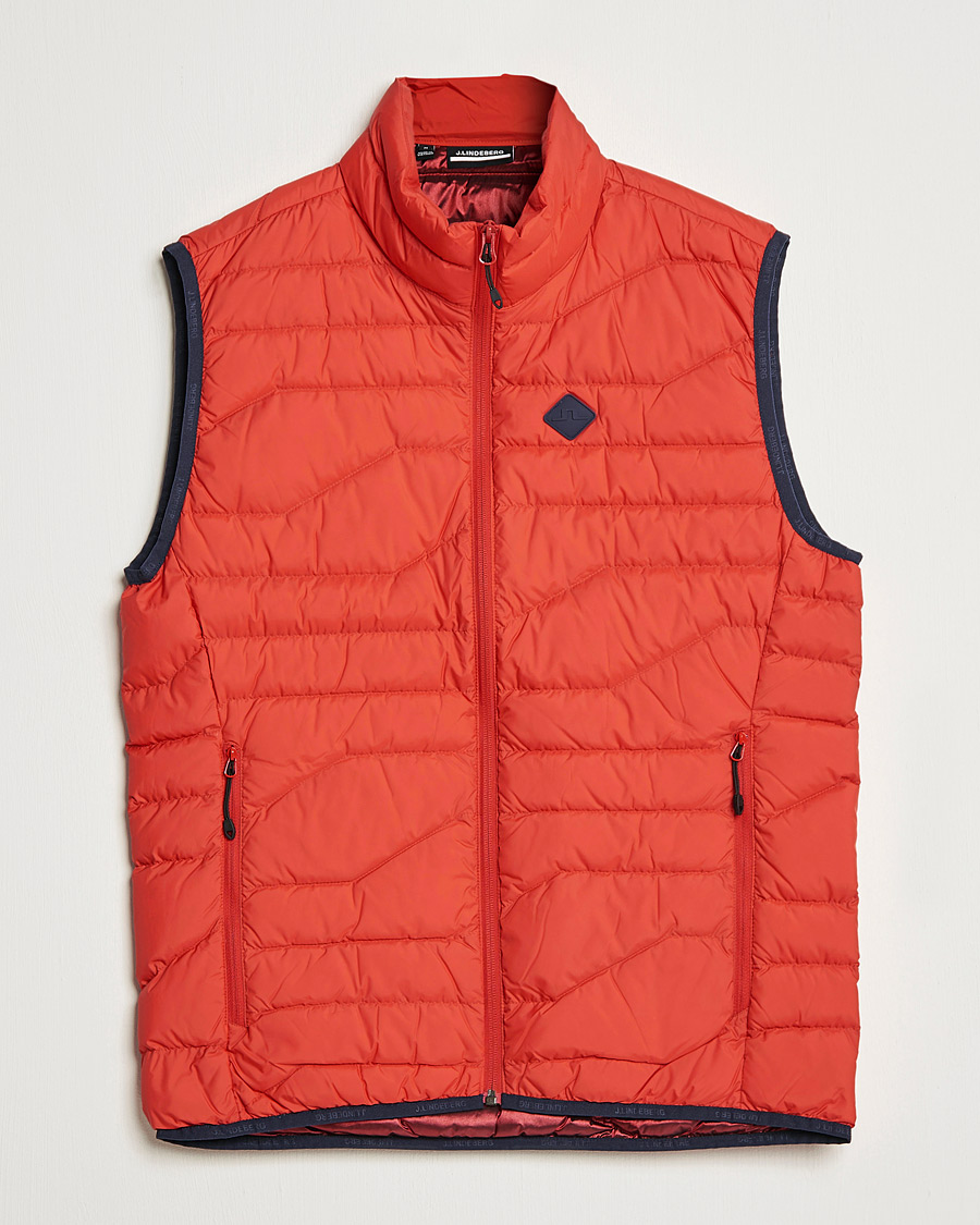 Men | Coats & Jackets | J.Lindeberg | Cliff Light Down Vest Barbados Cherry