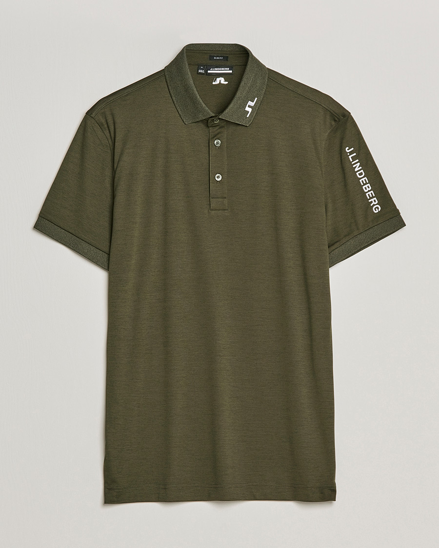 Men | Polo Shirts | J.Lindeberg | Tour Tech Slin Fit Polo Forest Melange