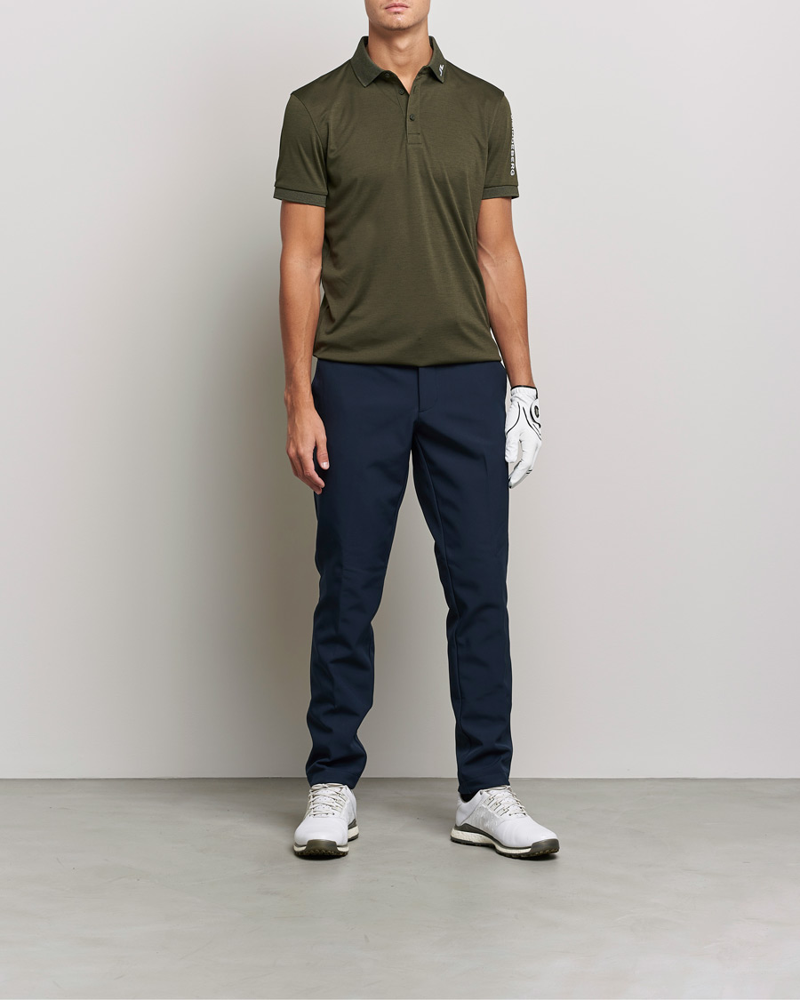 Men | Polo Shirts | J.Lindeberg | Tour Tech Slin Fit Polo Forest Melange