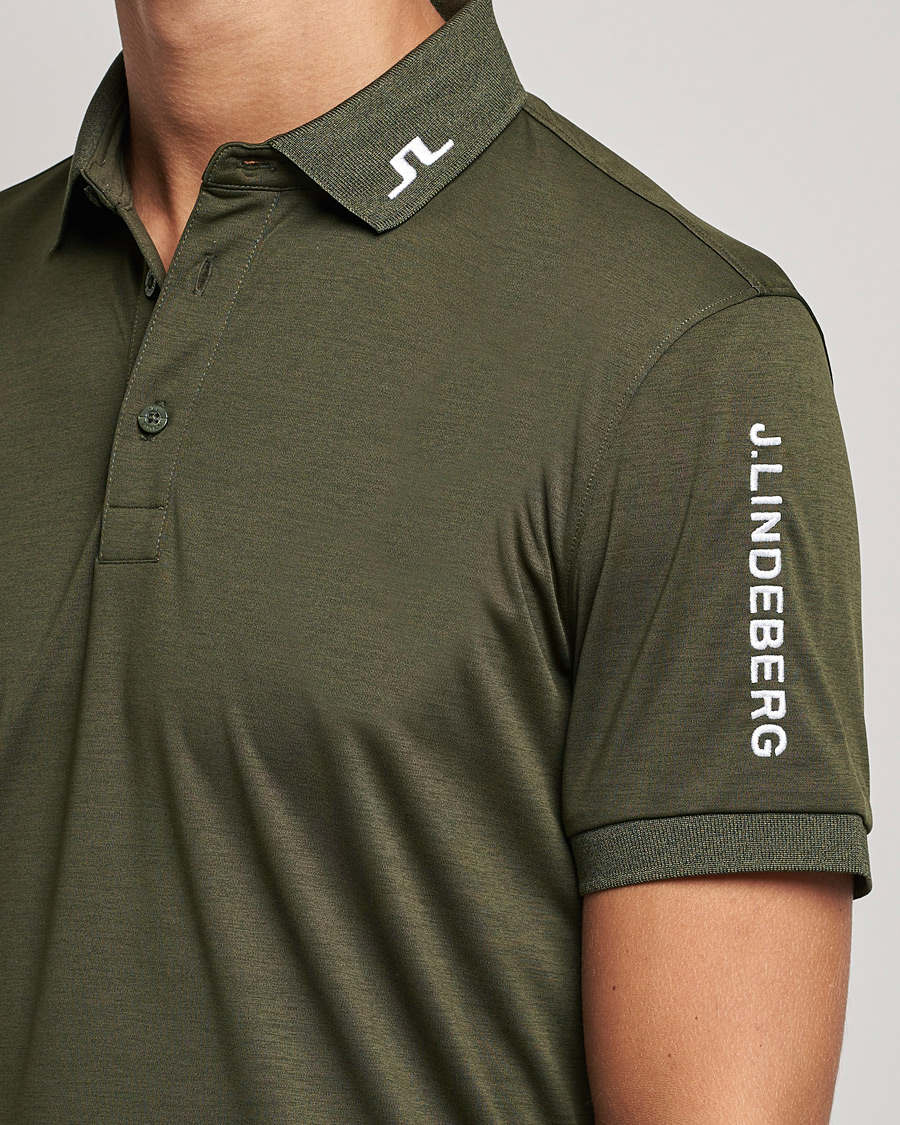 Men | Polo Shirts | J.Lindeberg | Tour Tech Slin Fit Polo Forest Melange