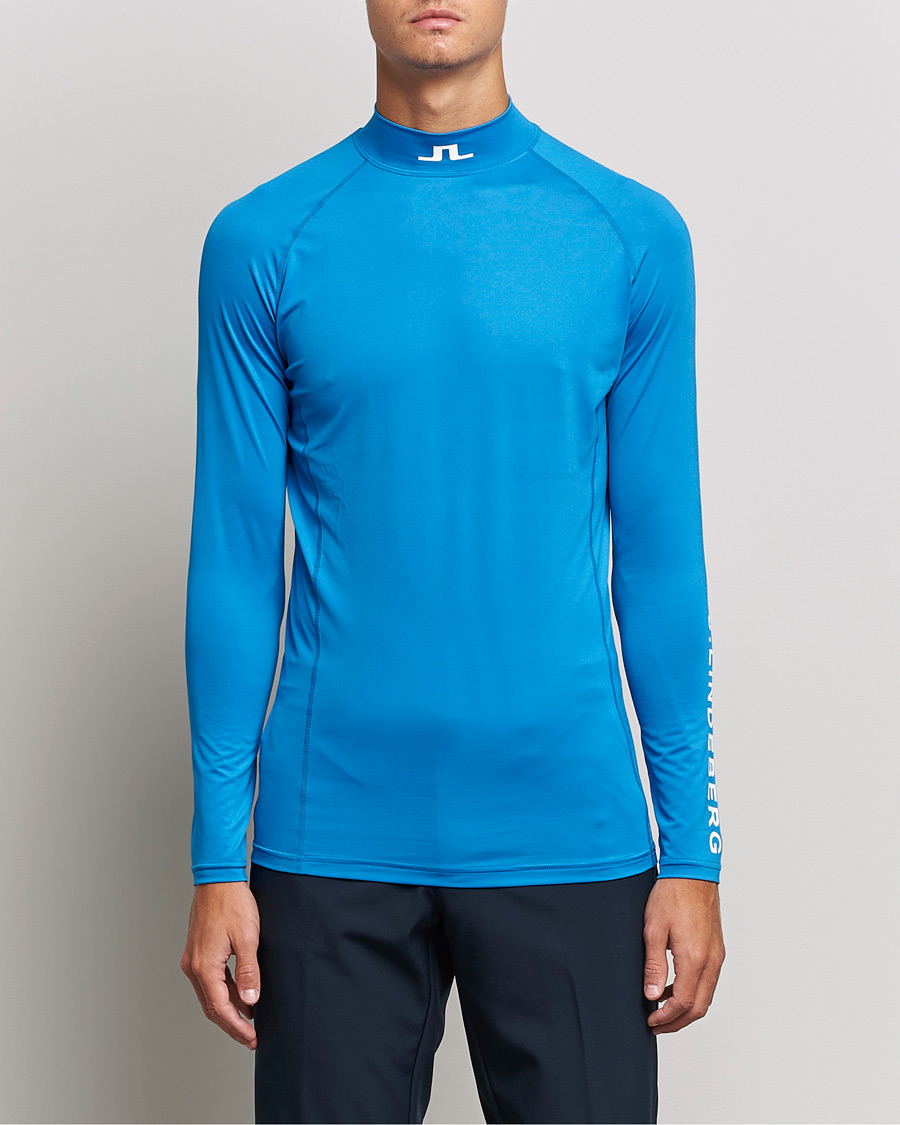 Men | Long Sleeve T-shirts | J.Lindeberg | Aello Soft Compression T-Shirt Directoire Blue