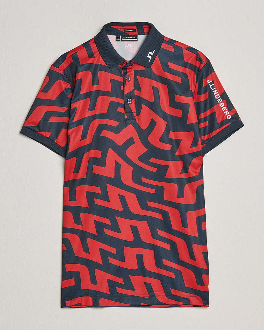 Men | Polo Shirts | J.Lindeberg | Tour Tech Regular Fit Printed Polo Bridge Swirl
