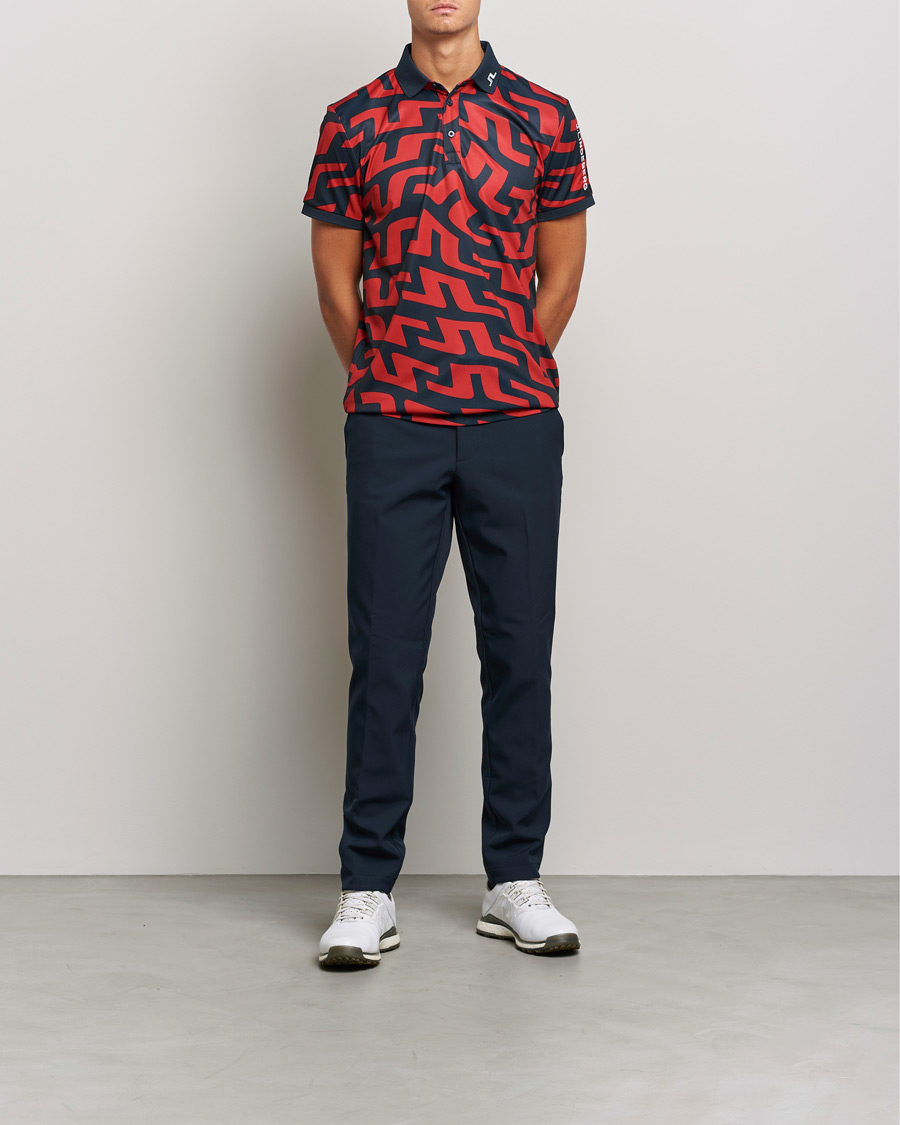 Men | Polo Shirts | J.Lindeberg | Tour Tech Regular Fit Printed Polo Bridge Swirl
