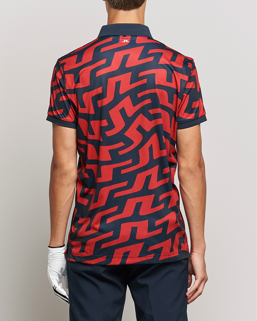 Men | Polo Shirts | J.Lindeberg | Tour Tech Regular Fit Printed Polo Bridge Swirl