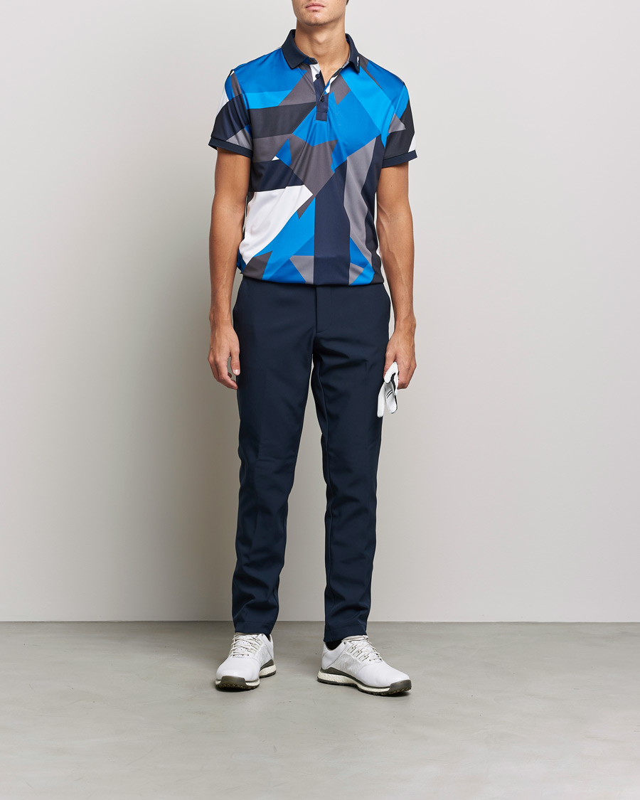 Men | Polo Shirts | J.Lindeberg | KV Regular Fit Printed Polo Blue Flag