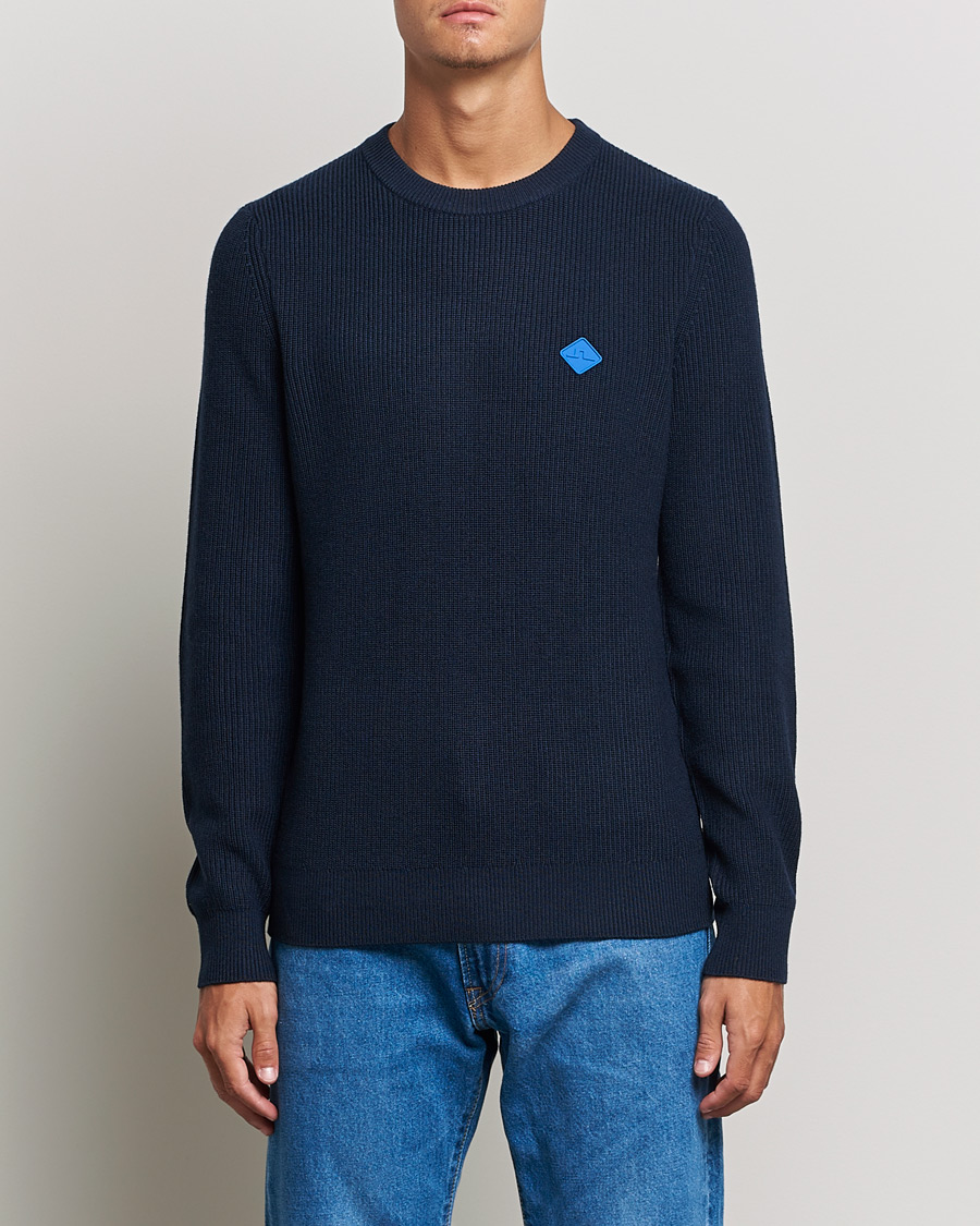 Men | Knitted Jumpers | J.Lindeberg | Diamond Knitted Sweater Navy