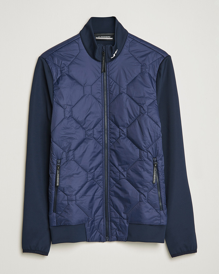 Men | Coats & Jackets | J.Lindeberg | Quilted Hybrid Jacket Navy