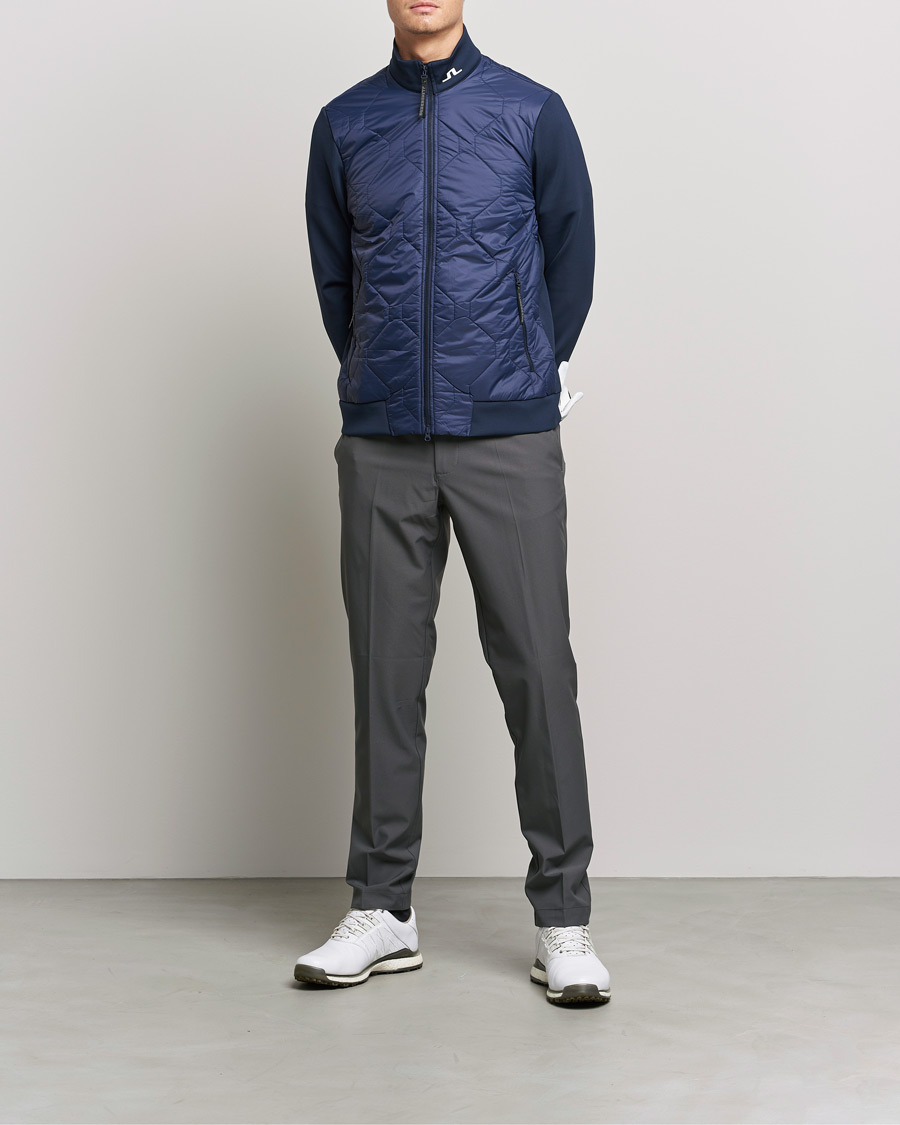 Men | Coats & Jackets | J.Lindeberg | Quilted Hybrid Jacket Navy