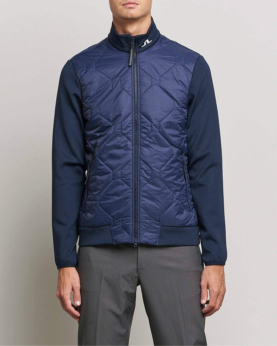 Men | Coats & Jackets | J.Lindeberg | Quilted Hybrid Jacket Navy