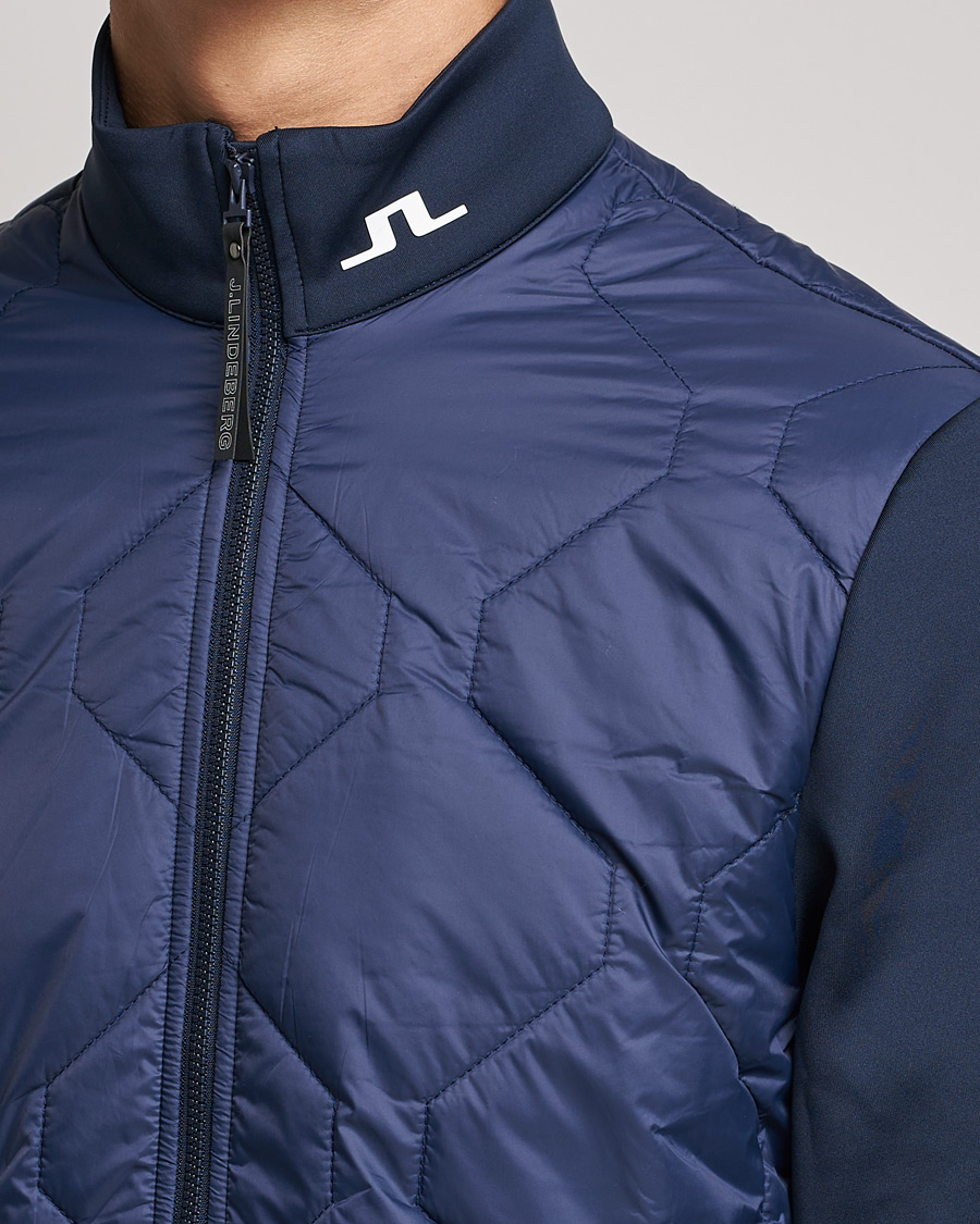 Men | Coats & Jackets | J.Lindeberg | Quilted Hybrid Jacket Navy