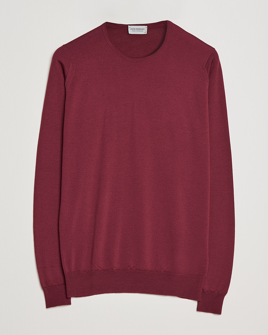 John Smedley Lundy Extra Fine Merino Crew Neck Bordeaux at