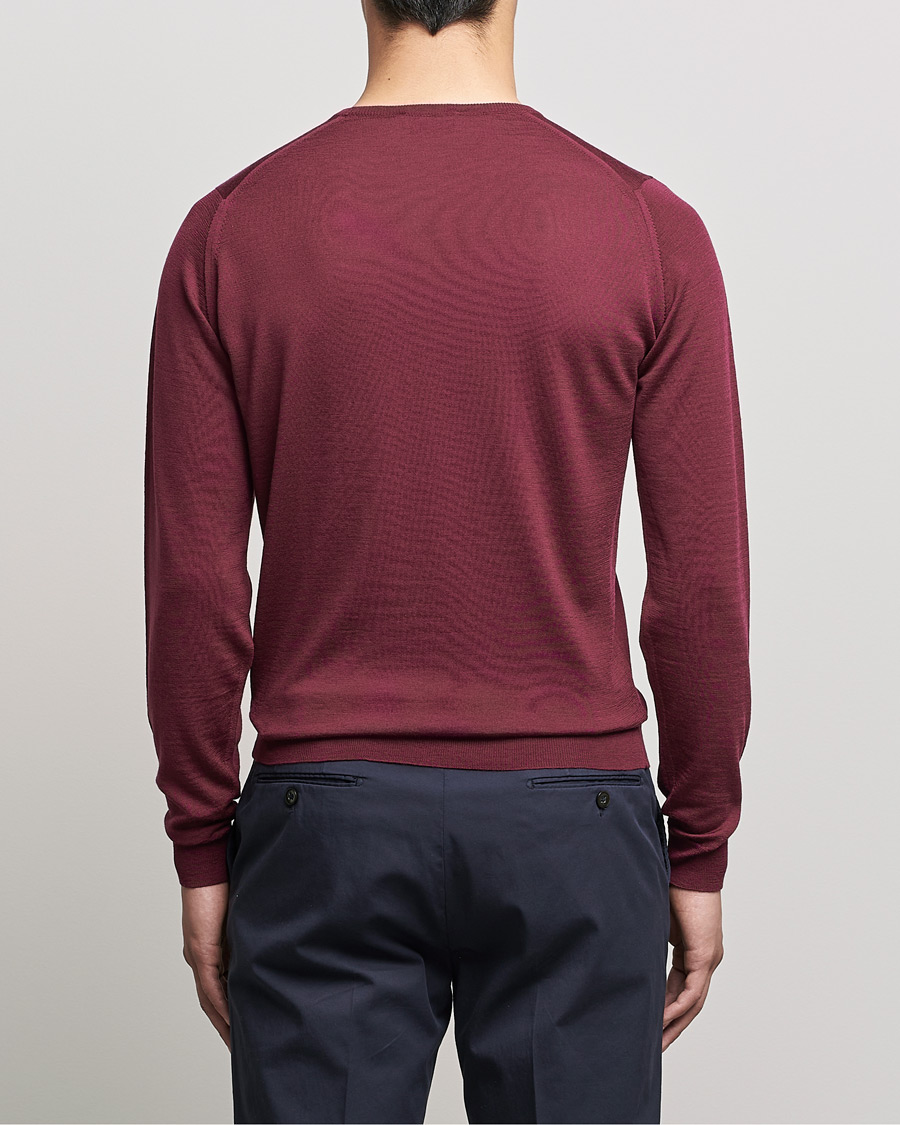 John Smedley Lundy Extra Fine Merino Crew Neck Bordeaux at
