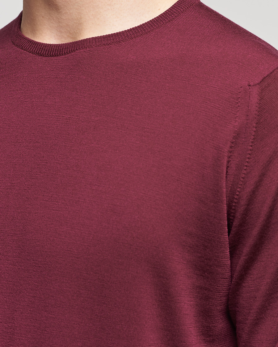 John Smedley Lundy Extra Fine Merino Crew Neck Bordeaux at