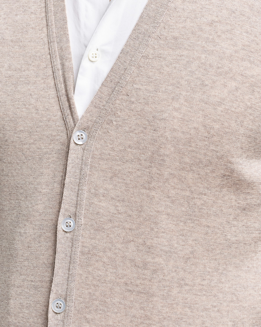 Men | Sweaters & Knitwear | John Smedley | Huntswood Slim Fit Waistcoat Soft Fawn