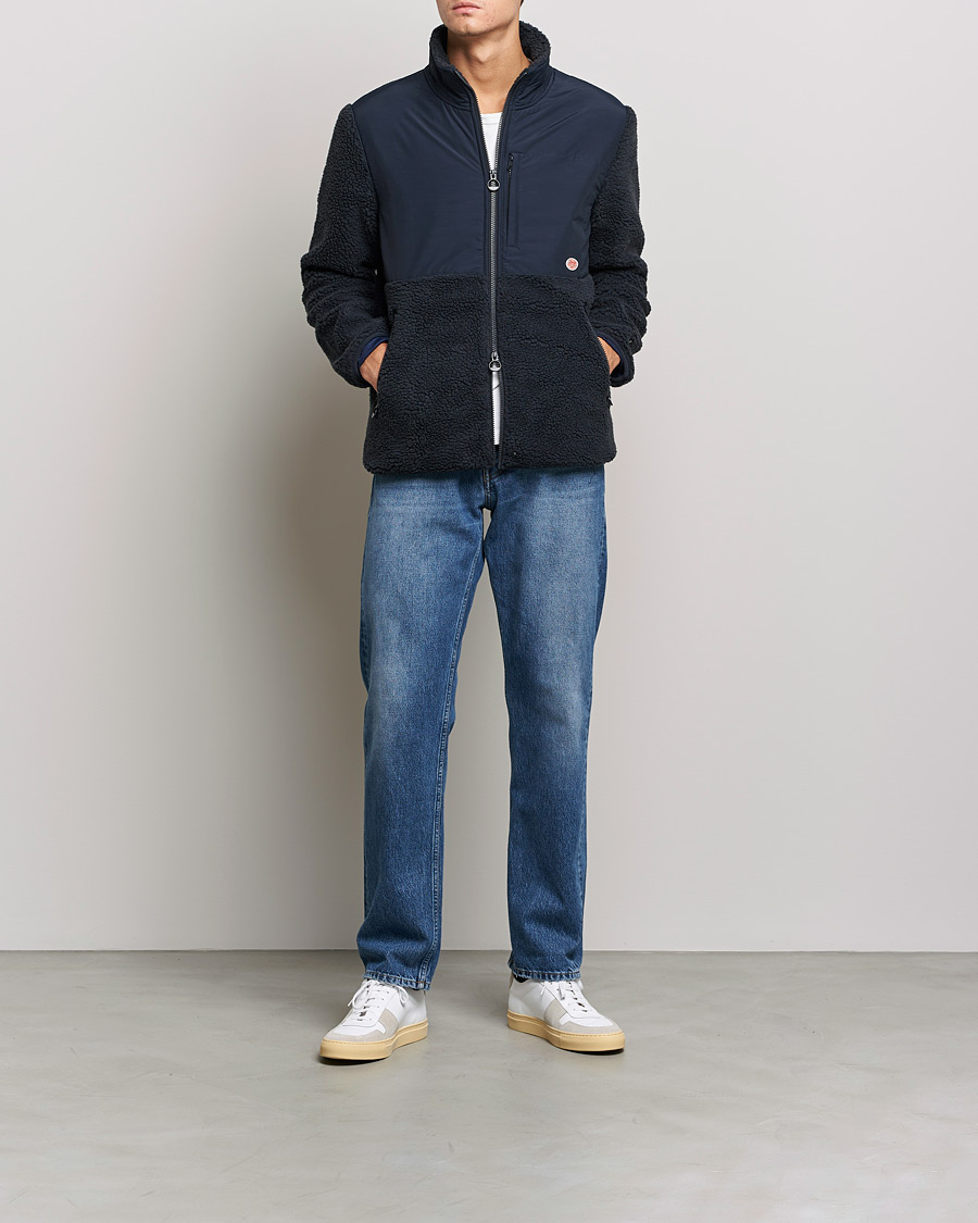 Men | Sweaters & Knitwear | Armor-lux | Sherpa Fleece Jacket Navy