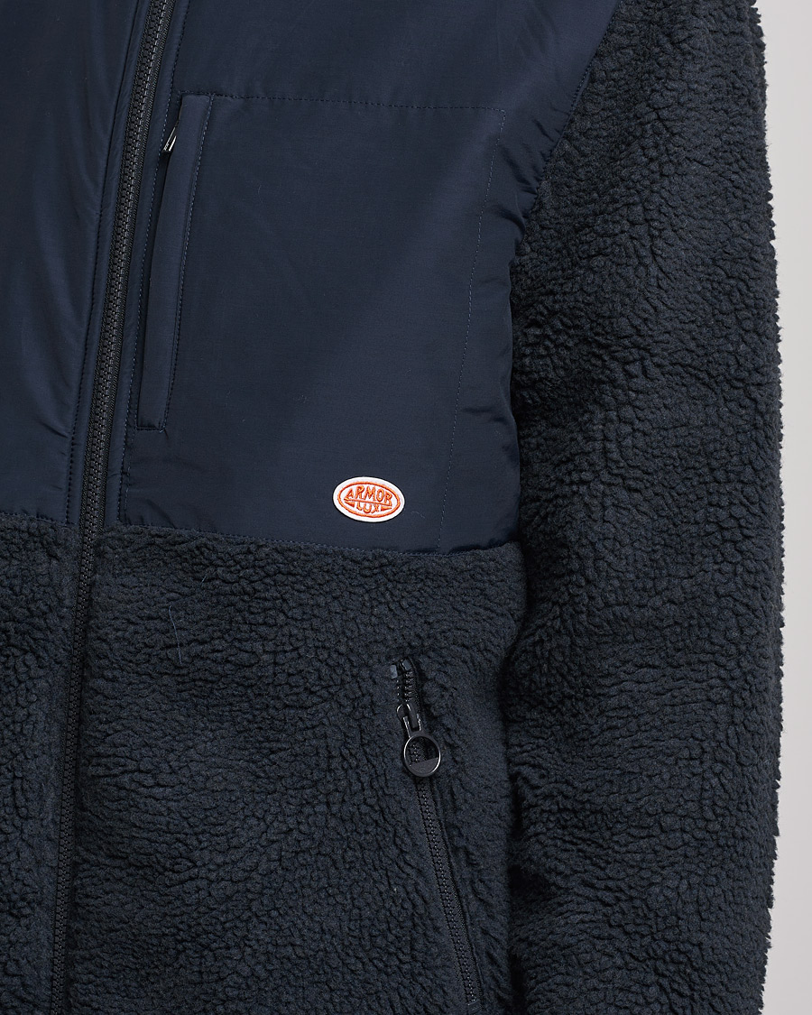 Men | Sweaters & Knitwear | Armor-lux | Sherpa Fleece Jacket Navy