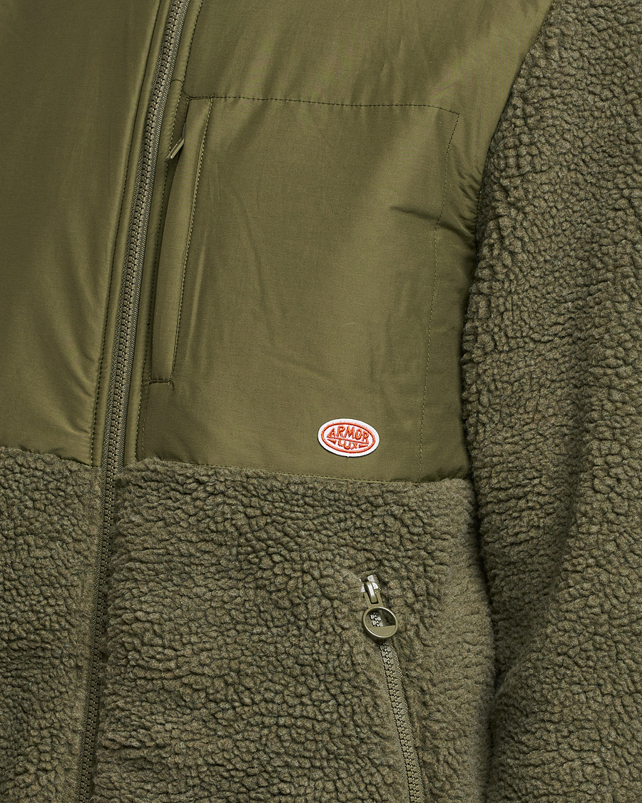Men | Sweaters & Knitwear | Armor-lux | Sherpa Fleece Jacket Miltary
