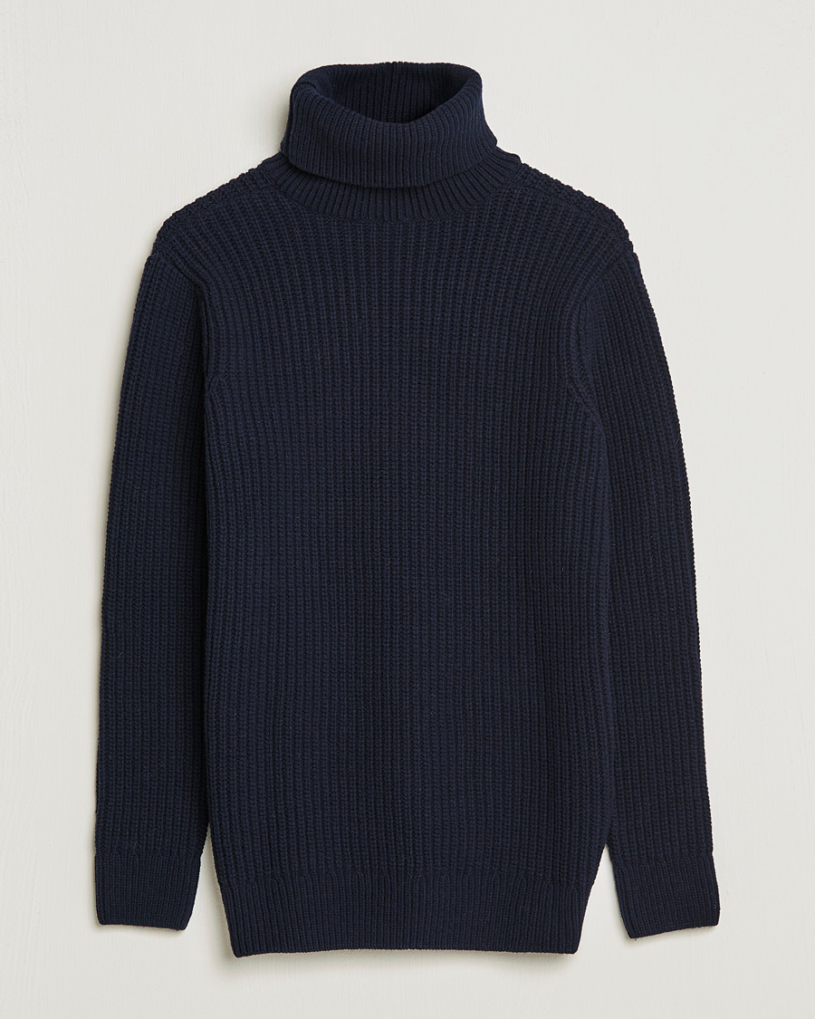 Men | Contemporary Creators | Armor-lux | Pull Col Montant Wool Sweater Navy