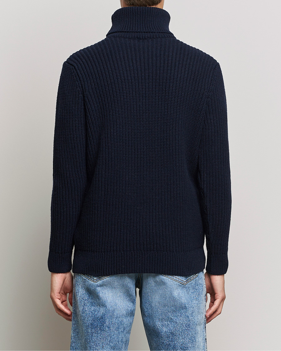 Men | Sweaters & Knitwear | Armor-lux | Pull Col Montant Wool Sweater Navy