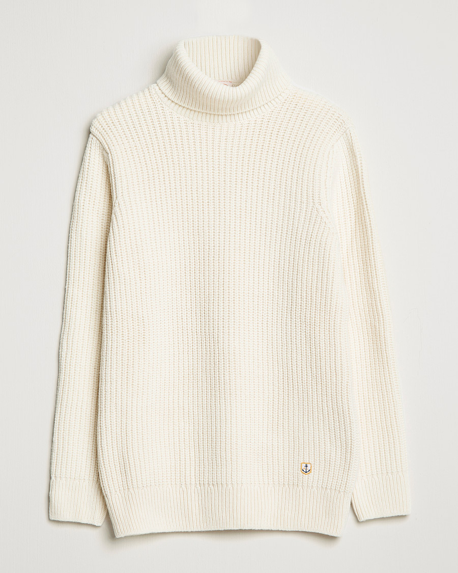 Men | Sweaters & Knitwear | Armor-lux | Pull Col Montant Wool Sweater Off White