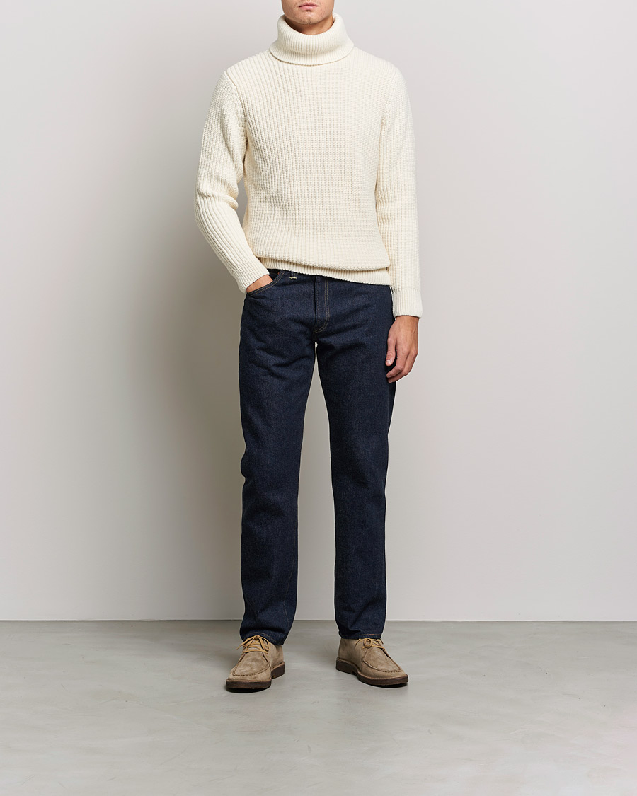Men | Sweaters & Knitwear | Armor-lux | Pull Col Montant Wool Sweater Off White