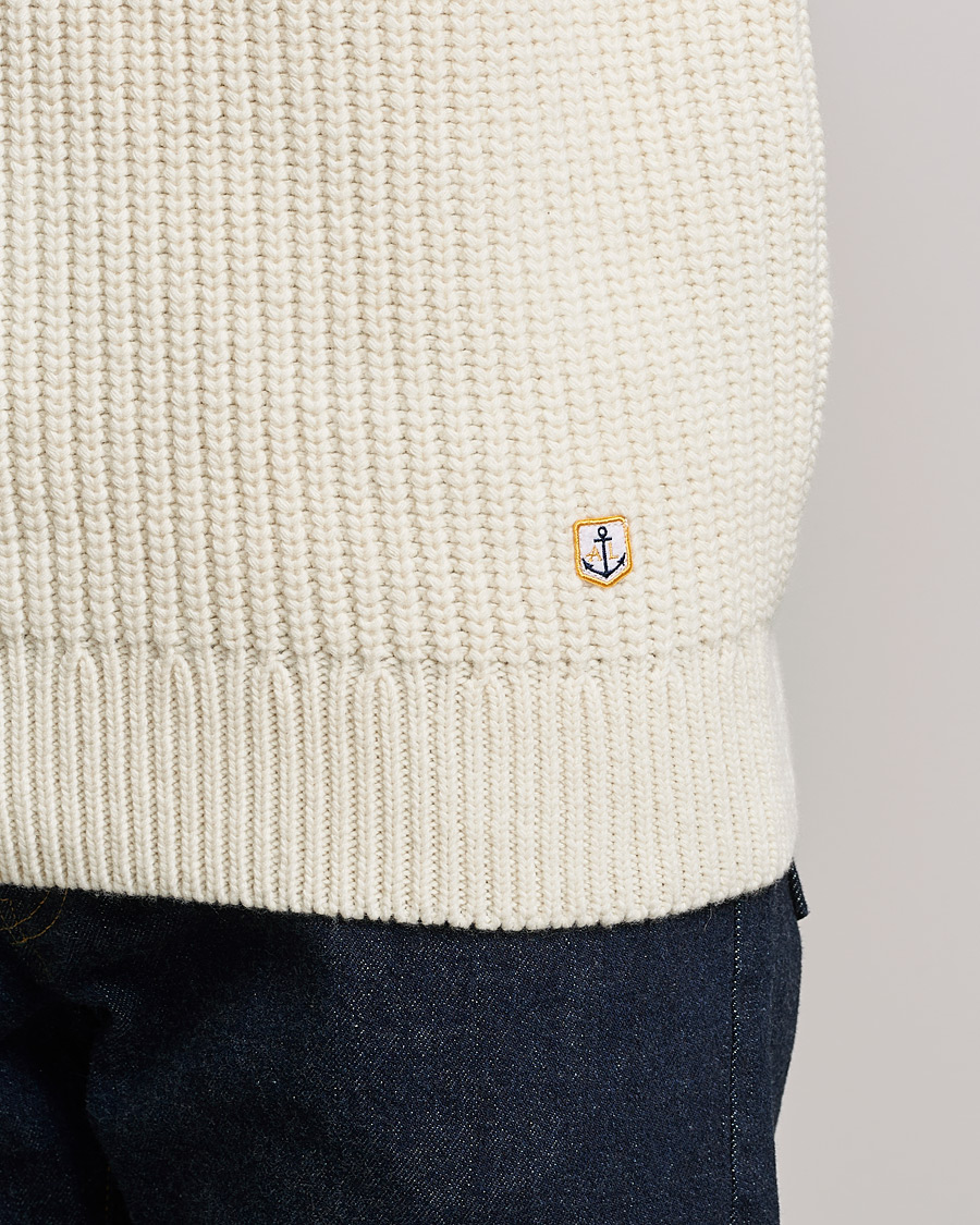 Men | Sweaters & Knitwear | Armor-lux | Pull Col Montant Wool Sweater Off White