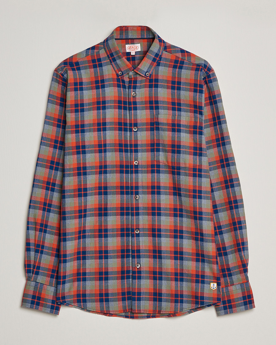 Men | Shirts | Armor-lux | Chemise Flannel Shirt Green Blue