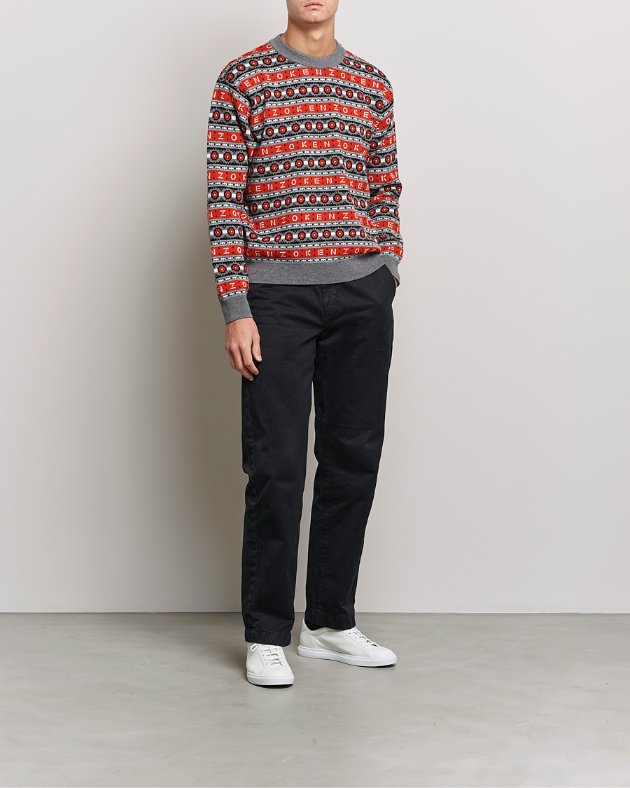 Men | Sweaters & Knitwear | KENZO | Jacquard Jumper Medium Red