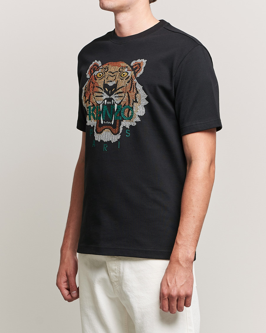Men | Short Sleeve T-shirts | KENZO | Original Tiger Crew Neck Tee Black