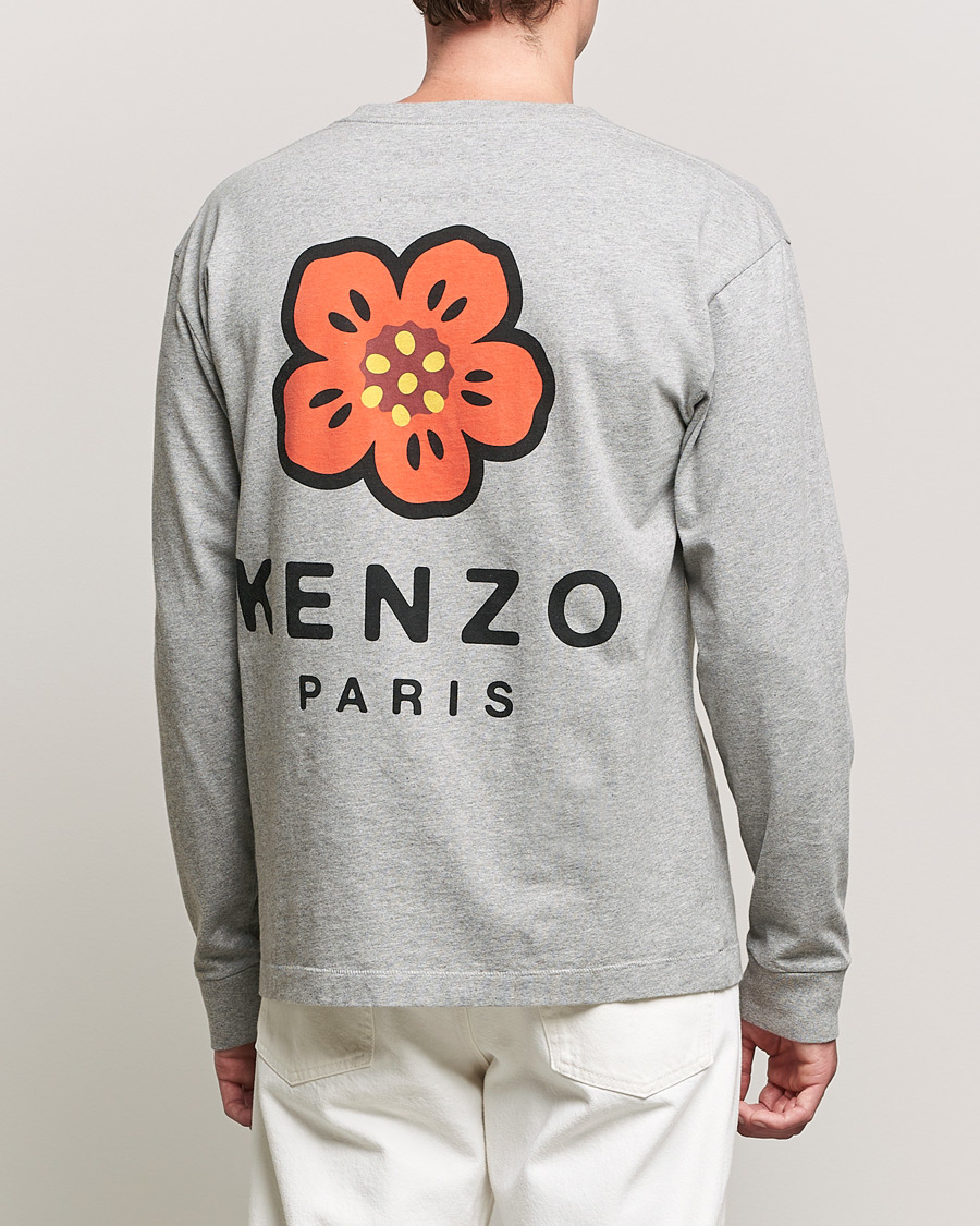 Men | T-Shirts | KENZO | Logo Classic Long Sleeve Tee Pearl Grey