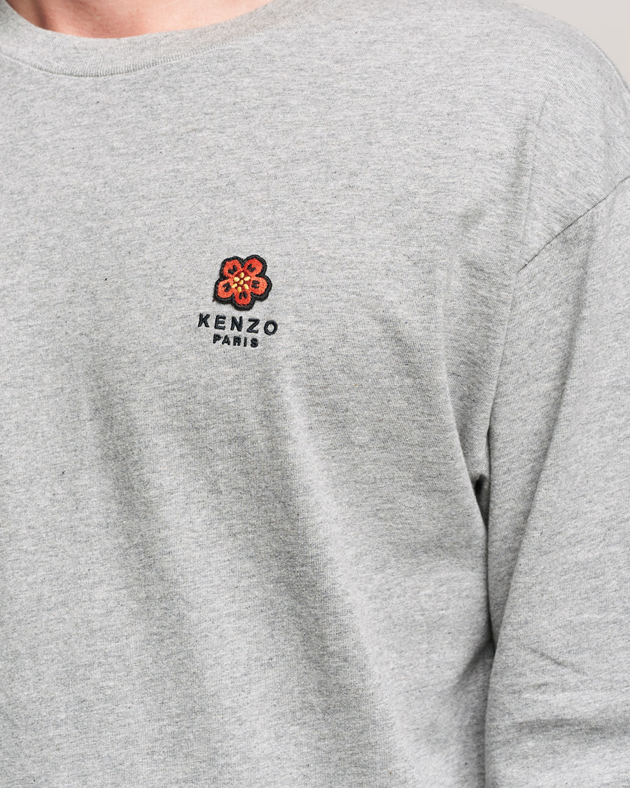 Men | T-Shirts | KENZO | Logo Classic Long Sleeve Tee Pearl Grey