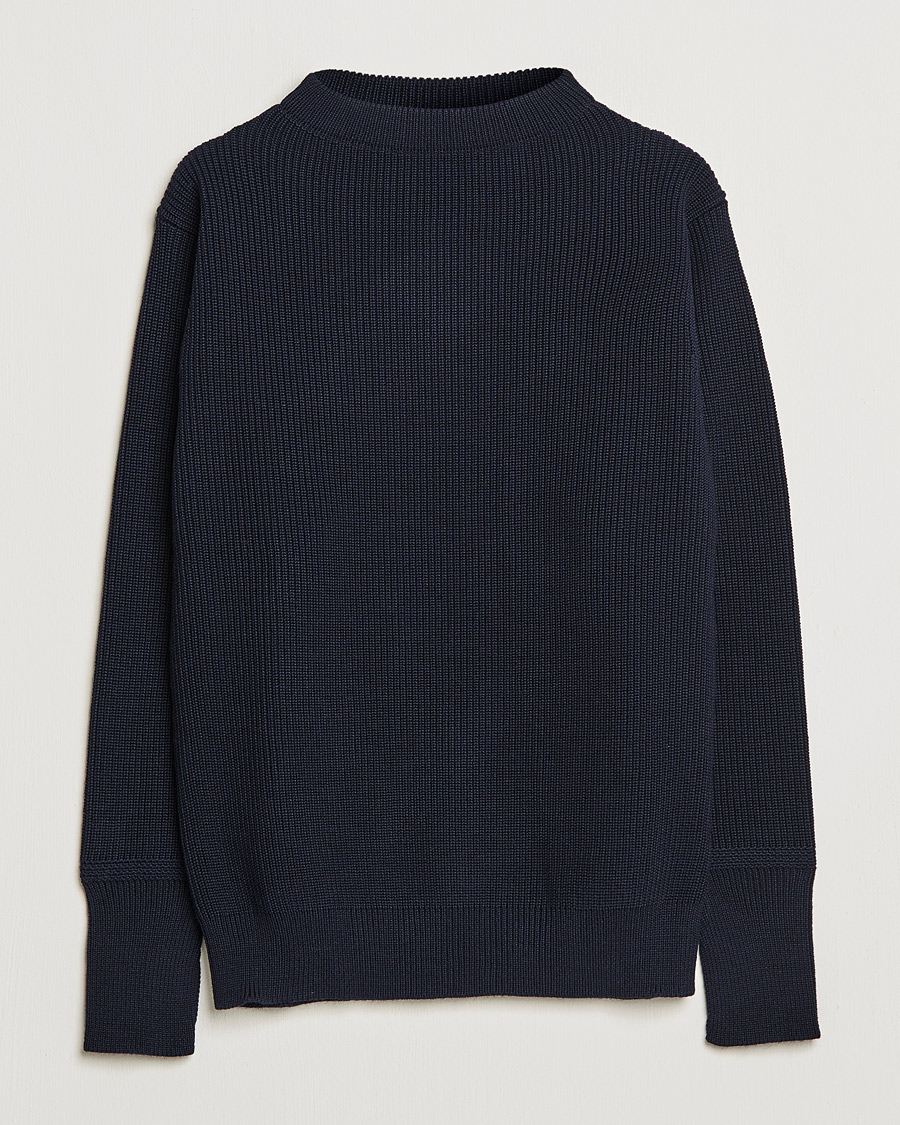 Men | Sweaters & Knitwear | Andersen-Andersen | Sailor Wool Crewneck Navy Blue