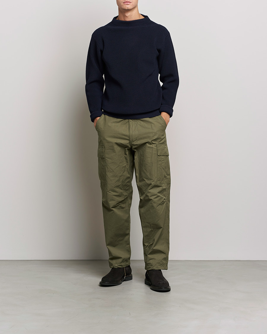 Men | Sweaters & Knitwear | Andersen-Andersen | Sailor Wool Crewneck Navy Blue