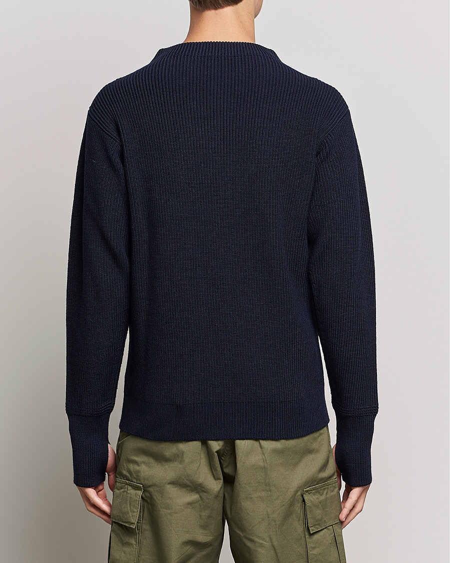 Men | Sweaters & Knitwear | Andersen-Andersen | Sailor Wool Crewneck Navy Blue