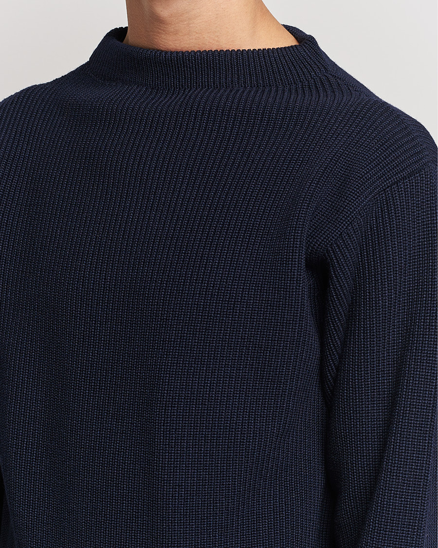 Men | Sweaters & Knitwear | Andersen-Andersen | Sailor Wool Crewneck Navy Blue