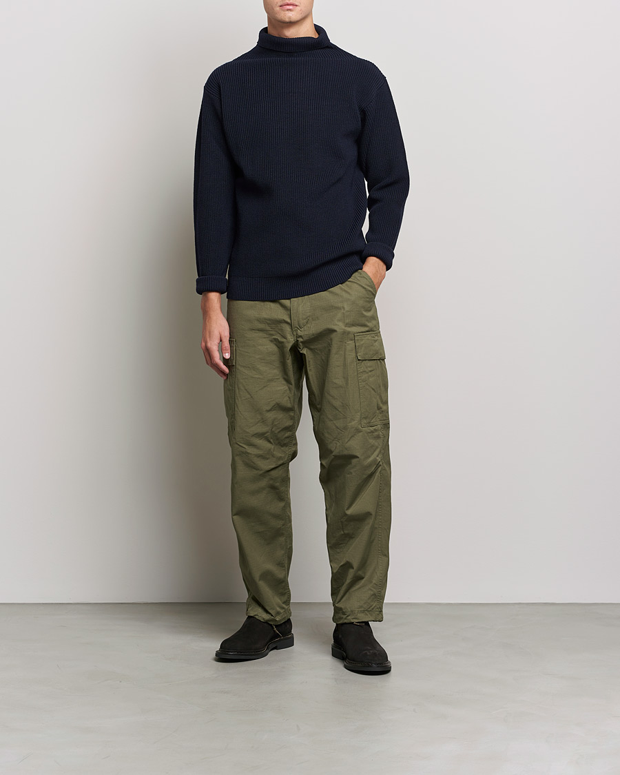 Men | Sweaters & Knitwear | Andersen-Andersen | Sailor Wool Turtleneck Navy Blue