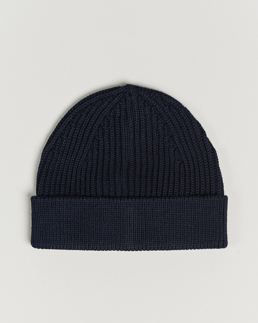 Men | Andersen-Andersen Merino Wool Rib Beanie Navy Blue | Andersen-Andersen | Merino Wool Rib Beanie Navy Blue