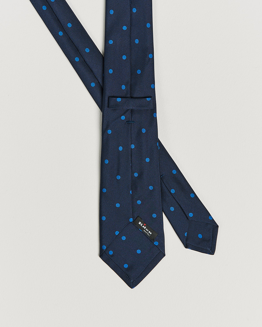 Men | Kiton Printed Dots Silk Tie Navy | Kiton | Printed Dots Silk Tie Navy
