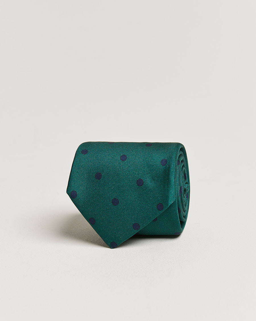 Men | Kiton Printed Dots Silk Tie Green | Kiton | Printed Dots Silk Tie Green