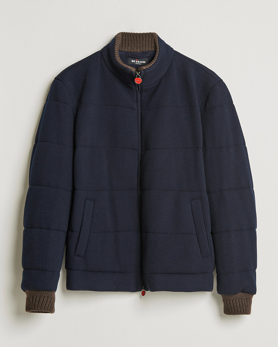 Men | Coats & Jackets | Kiton | Pile Cashmere Down Jacket Navy