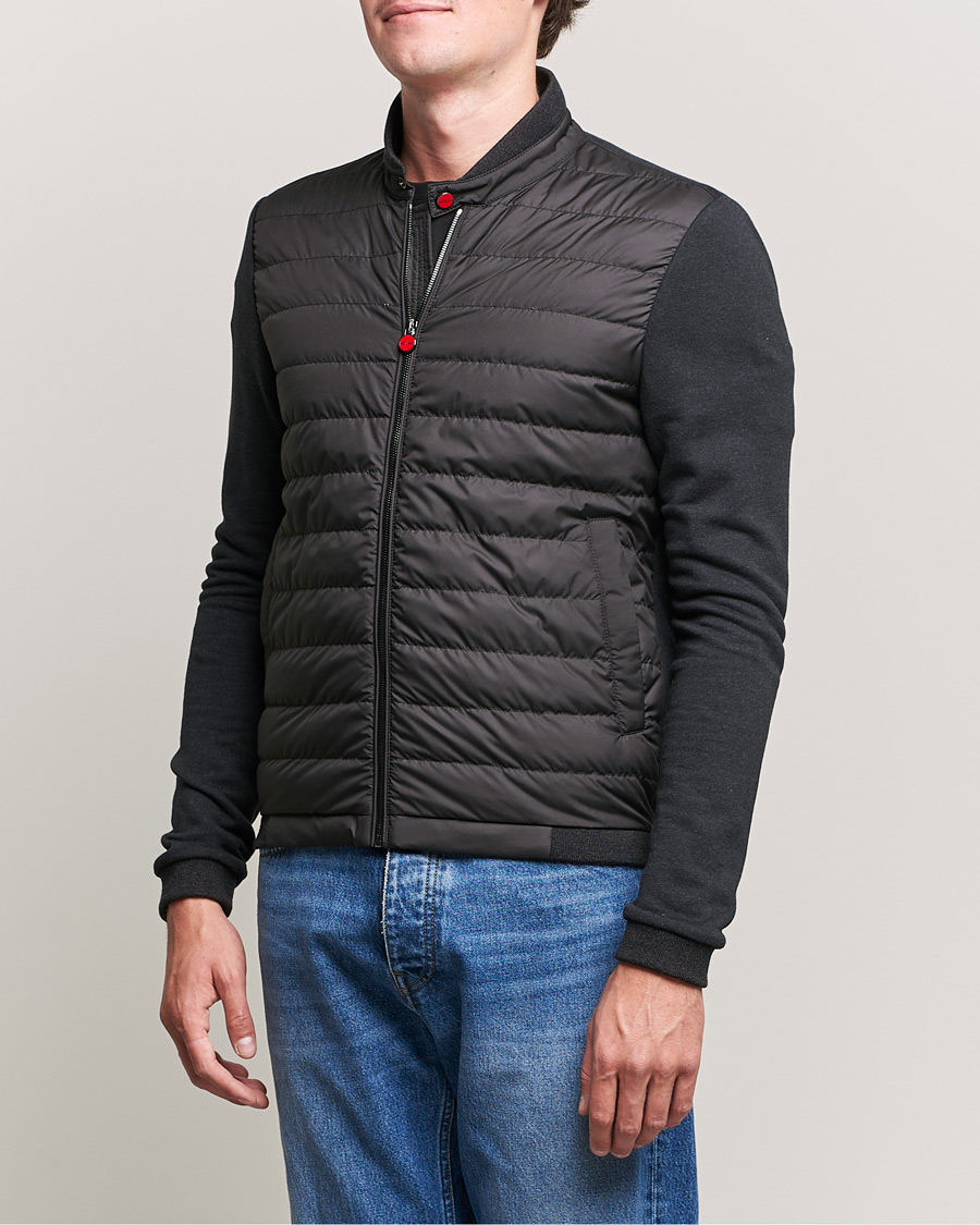 Men | Lightweight Jackets | Kiton | Cotton/Cashmere Hybrid Jacket Charcoal