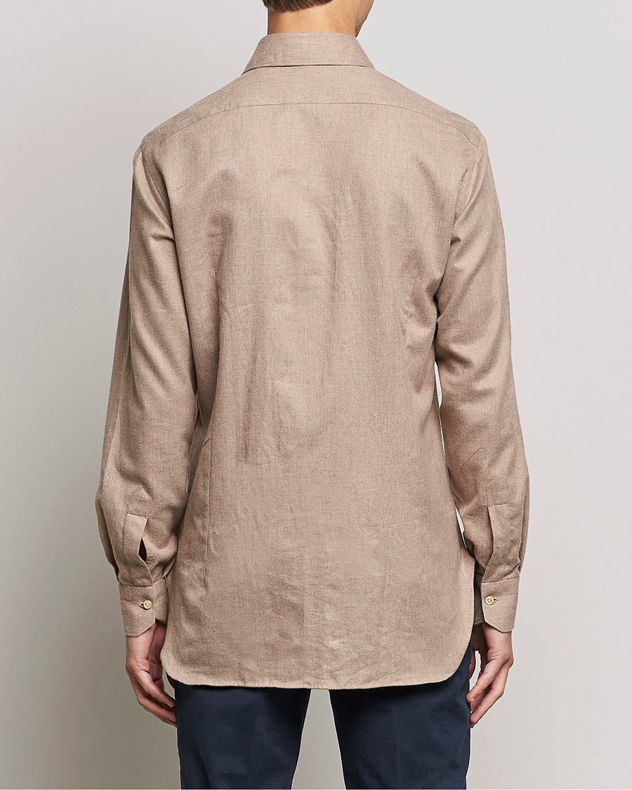 Men | Shirts | Kiton | Slim Fit Flannel Shirt Beige
