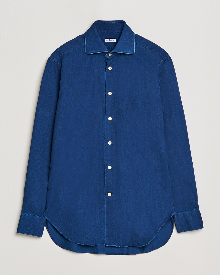 Men |  | Kiton | Slim Fit Denim Shirt Blue Wash
