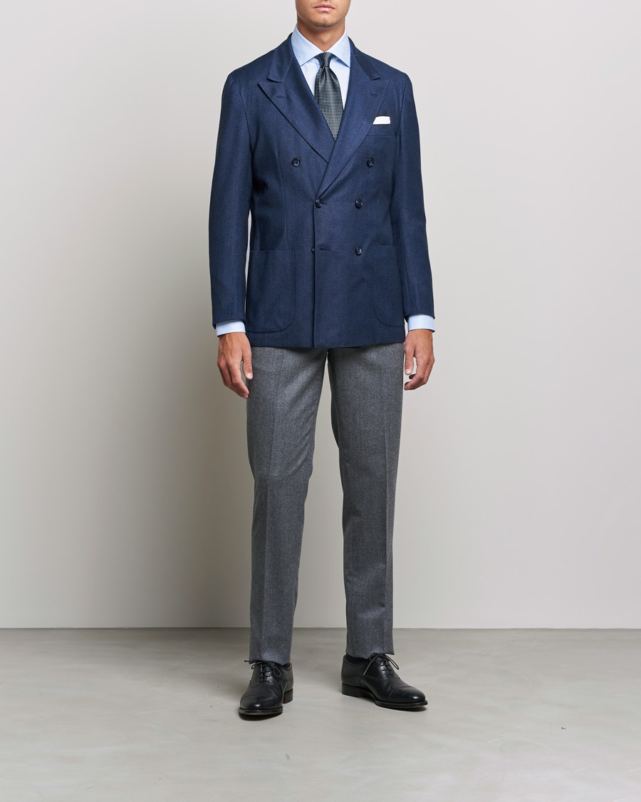 Men | Shirts | Kiton | Slim Fit Royal Oxford Shirt Light Blue