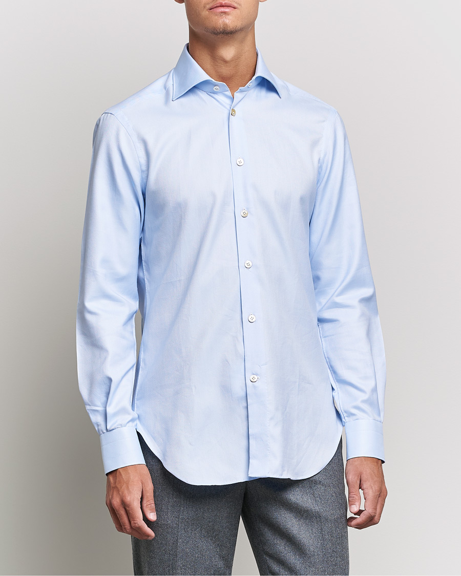 Men | Shirts | Kiton | Slim Fit Royal Oxford Shirt Light Blue
