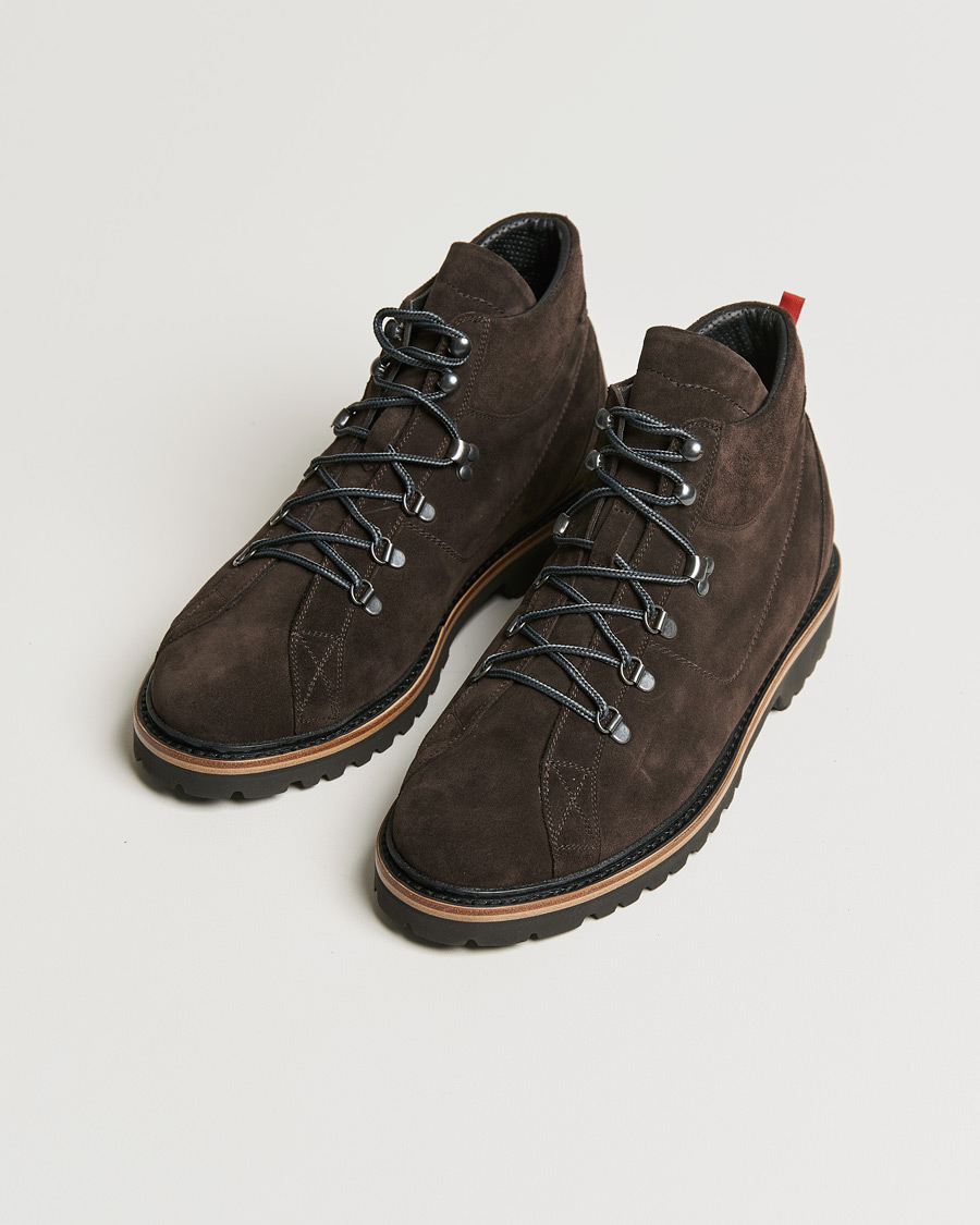 Men | Lace-up Boots | Kiton | St Moritz Winter Boots Dark Brown Suede