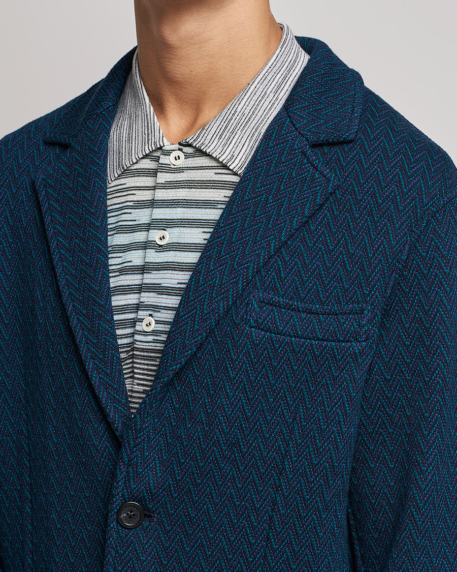 Men | Blazers | Missoni | Zig Zag Knitted Blazer Navy