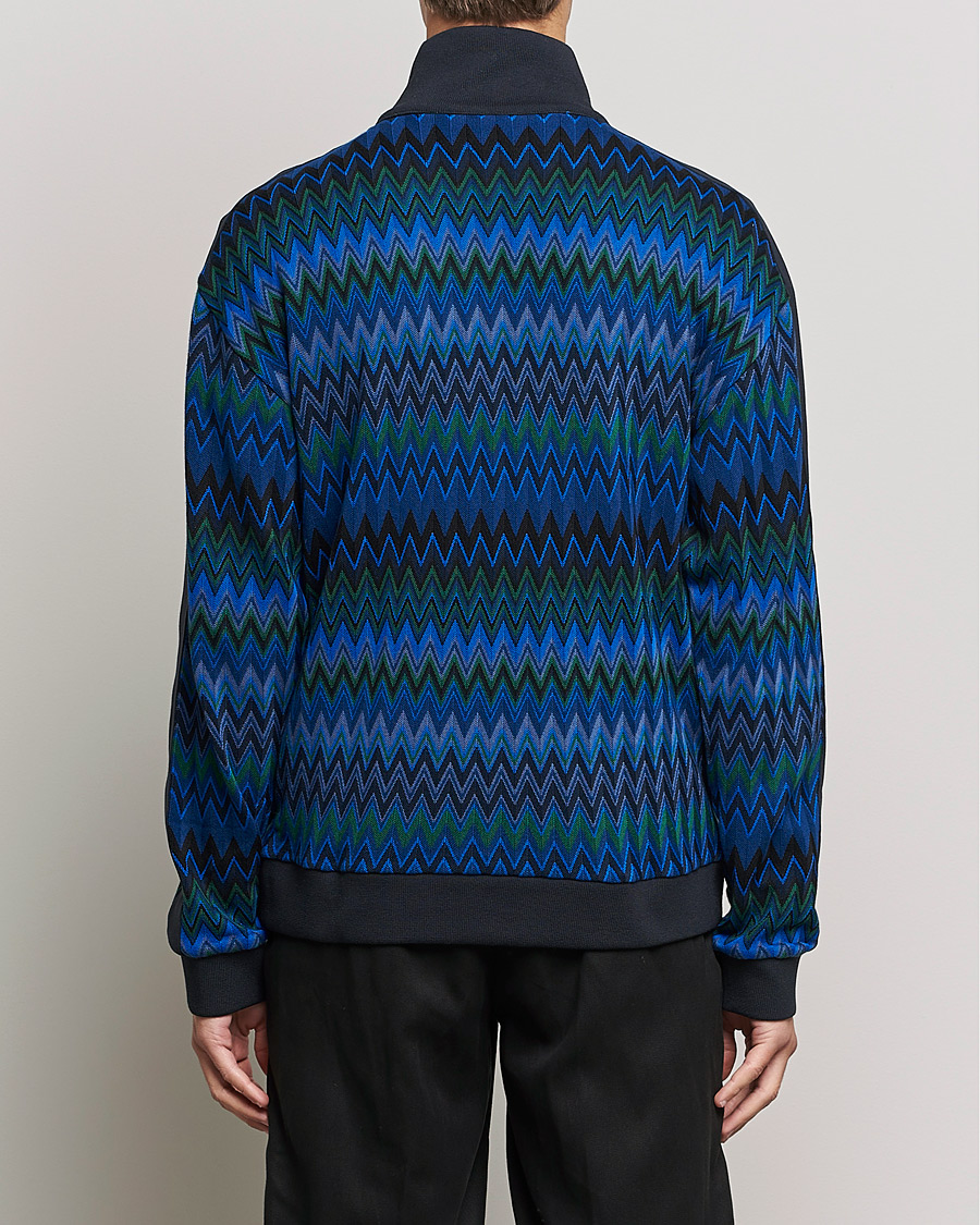 Men | Sweaters & Knitwear | Missoni | Chevron Full Zip Sweater Navy