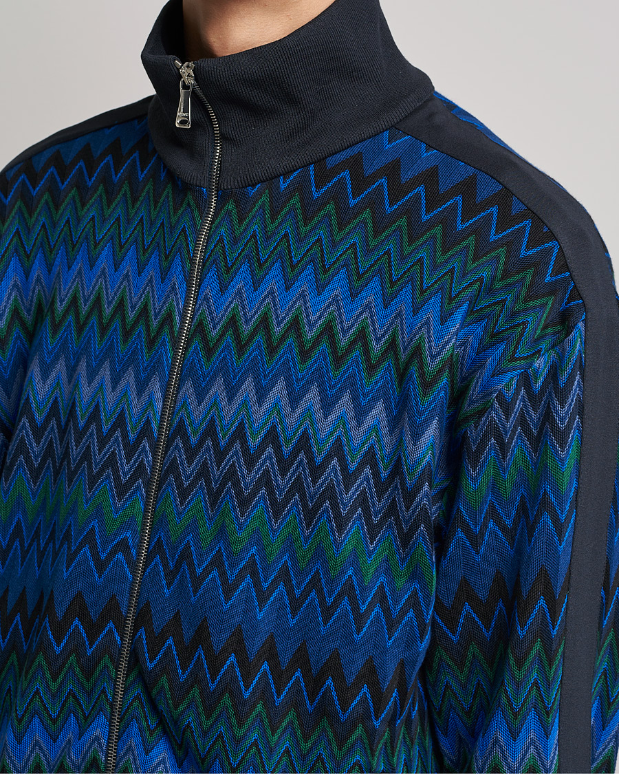 Men | Sweaters & Knitwear | Missoni | Chevron Full Zip Sweater Navy