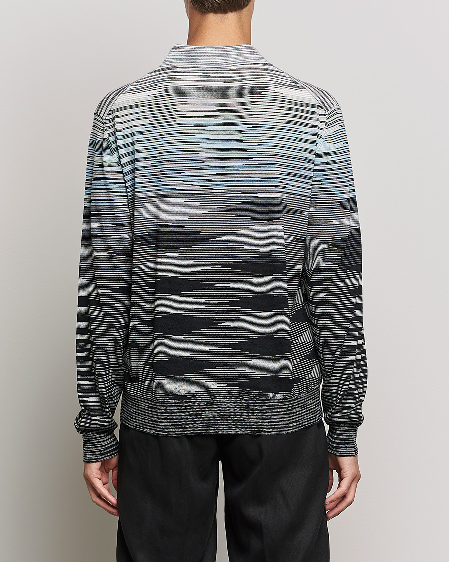 Men | Sweaters & Knitwear | Missoni | Fiammato Knitted Polo Blue/Grey